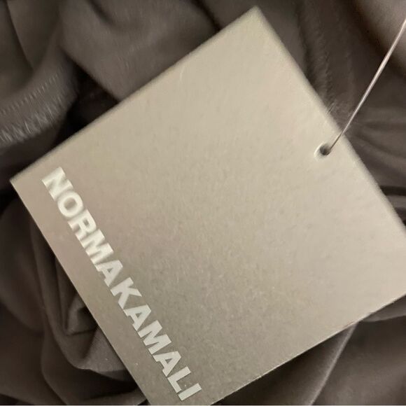 Norma Kamali Tara Side Drape Gown Black Size Small NWT - Picture 6 of 7